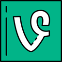 Vine, video, Logos, logotype, social media, Logo, social network DarkCyan icon