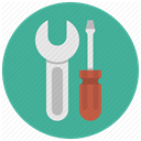 Options, settings, Screwdriver, repair, tools, setup, Wrench Icon