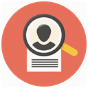 search, Resume, document, profile, portfolio, Curriculum, Cv Coral icon