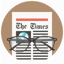 News, press, media, Newspaper, Print, Glasses, newsletter RosyBrown icon