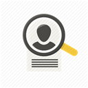 document, Cv, profile, File, detective, person, search DimGray icon