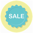 shopping, sale badge, discounts, campaign, Shop, Badge, sale PaleGoldenrod icon