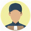 order, package, delivery services, deliver, Services, deliveryman, Courier PaleGoldenrod icon