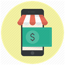 Shop, online shop, Dollar, online store, phone, shopping, online shopping PaleGoldenrod icon