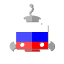 russia, ru, robot, telegram, bot, flag Black icon