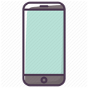telephone, phone, Iphone, smartphone, mobilephone, Mobile, Device PowderBlue icon