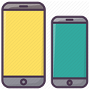 Device, phone, telephone, smartphone, mobilephone, Iphone, size Khaki icon