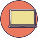 Laptop, technology, Computer, monitor, screen, Macbook, Device Salmon icon