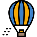 Air balloon, flight, hot air balloon, travel, transport, transportation Black icon