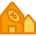 Home, real estate, buildings, house, Page, internet DarkOrange icon