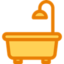 water, Personal Care, Cleansing, Bath, Shower, real estate, furniture, Bathtub, Tools And Utensils, House Things, bathroom DarkOrange icon