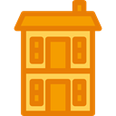 real estate, house, urban, Home, buildings, Duplex DarkOrange icon