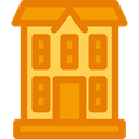 Building, house, Home, buildings, real estate, luxury, mansion DarkOrange icon
