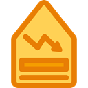 Line Graph, Business, house, Stats, fall, real estate DarkOrange icon