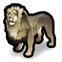 Animal, lion Black icon
