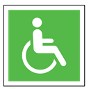 wheelchair, sos, Code, disabled person, sign, emergency LimeGreen icon