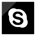 Logo, Skype, media, Social Black icon