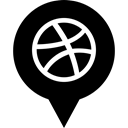 Social, Logo, media, dribbble Black icon