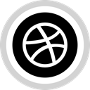 media, dribbble, Logo, Social LightGray icon