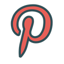 Pininterest, P, Social, Letter, visual, media Black icon