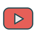play, youtube, video, Social, media IndianRed icon