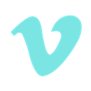 Social, v, Vimeo, Letter, media, video SkyBlue icon