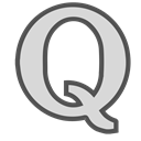 q, media, single, Letter, Brand, Social Gainsboro icon