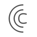 Letter, curve, Ccc, shape, semicircle Black icon