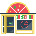 Restaurant, junk food, Fast food, Pizza, Italian Food, Pizzas, Pizzeria, buildings, food, Restaurants DarkSlateGray icon