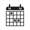 Clipboard, select, Calendar, date Black icon