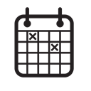 x, date, Calendar, Clipboard Black icon