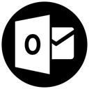 Circle, mail, outlook, Email, Address book, contacts Black icon