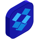 online, media, network, storage, Social, internet, dropbox DarkBlue icon