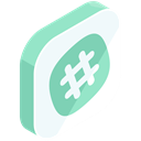 Social, media, hashtag, internet, online, network AliceBlue icon