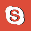 network, logotype, red, Skype, Logo, media Chocolate icon