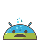 Sick, trouble, Android, mood, Emoji, ill, Mobile Black icon