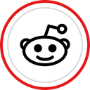media, Social, Brand, Reddit, Logo Crimson icon