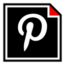 media, pinterest, online, Brand, Social Black icon