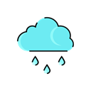 rainy, Rain, Cloudy, Cloud, weather, sign, meteorology Icon