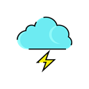 meteorology, sign, weather, lightning, Storm, Rain, Cloud Black icon