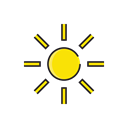 sun, weather, Cloudless, sign, meteorology, Heat Black icon