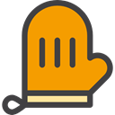 food, Tools And Utensils, Food And Restaurant, Fireproof, Protection, kitchen, mitten, gloves Orange icon