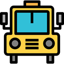 Automobile, school bus, vehicle, Public transport, transportation, transport Black icon