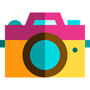 photo camera, picture, technology, electronics, photograph, digital, interface Black icon