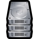 Disk, drive, storage, stack, Hard, Database Black icon