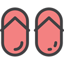 flip flops, Flip flop, sandals, fashion, footwear, Summertime LightCoral icon