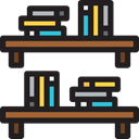 Furniture And Household, furniture, Book, Bookcase, Library, Bookshelf, storage Black icon