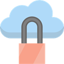privacy, defense, Multimedia, Cloud computing, padlock, technology, security LightBlue icon