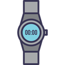 Coding, wristwatch, smartwatch, technology, watch Black icon