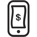 Device, Mobile, smartphone, payment, Money, withdraw Black icon
